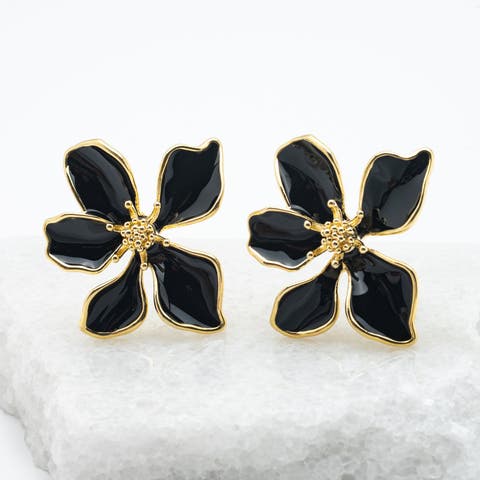 Bloom Earrings in Midnight Black