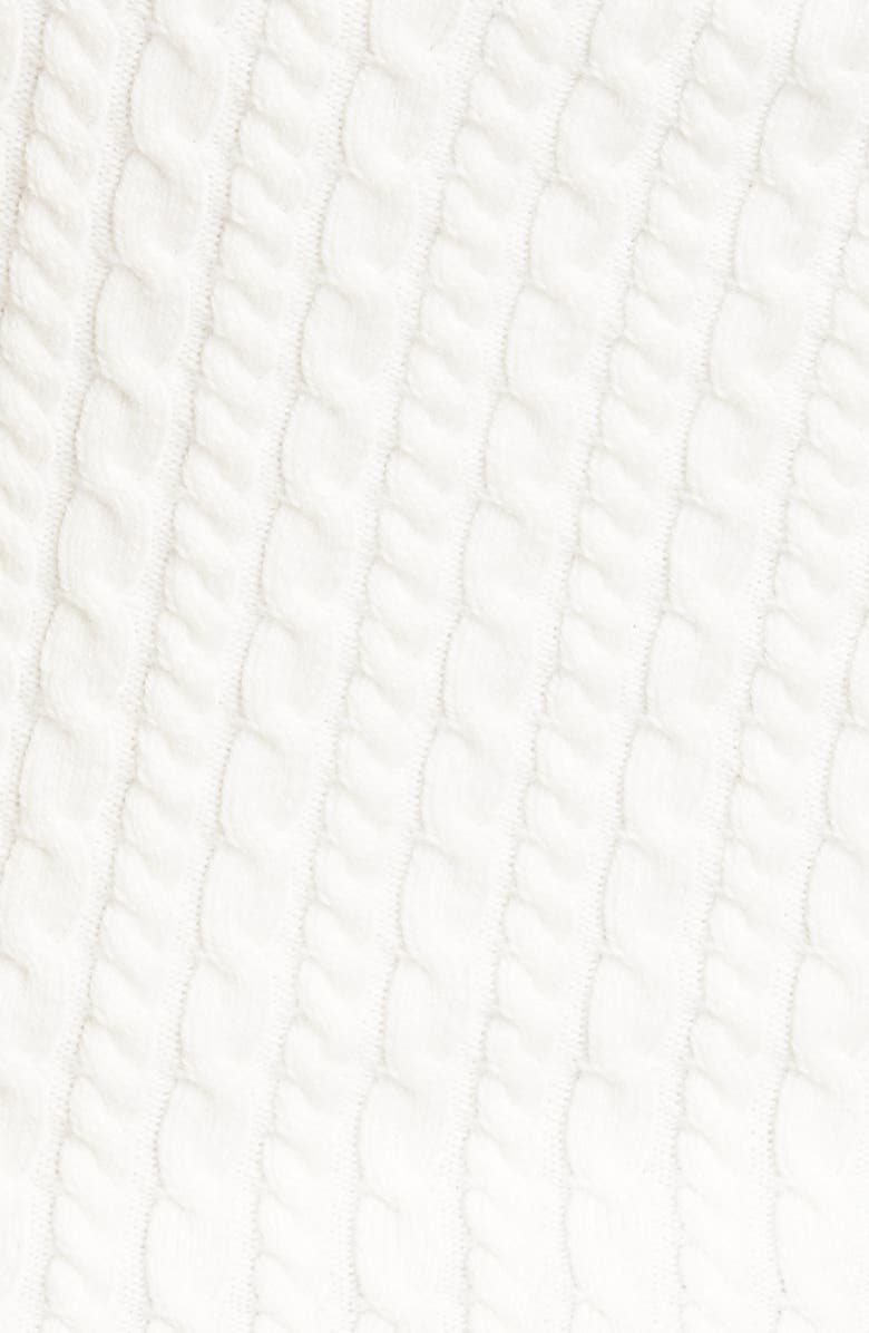 Alice + Olivia Kenna Cable Crop Cotton Sweater Tank, Alternate, color, Soft White