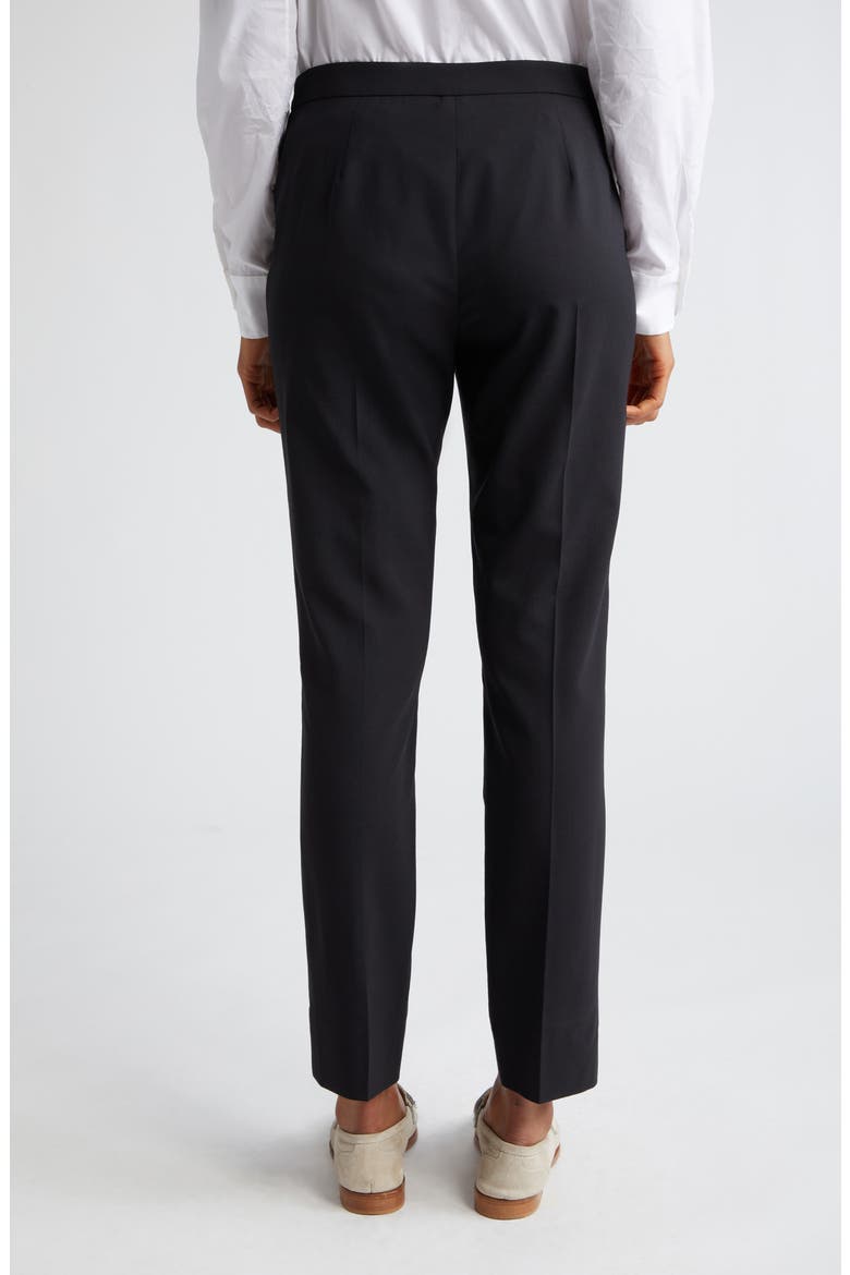 Slim Fit Virgin Wool Blend Trousers, Alternate, color, BLACK