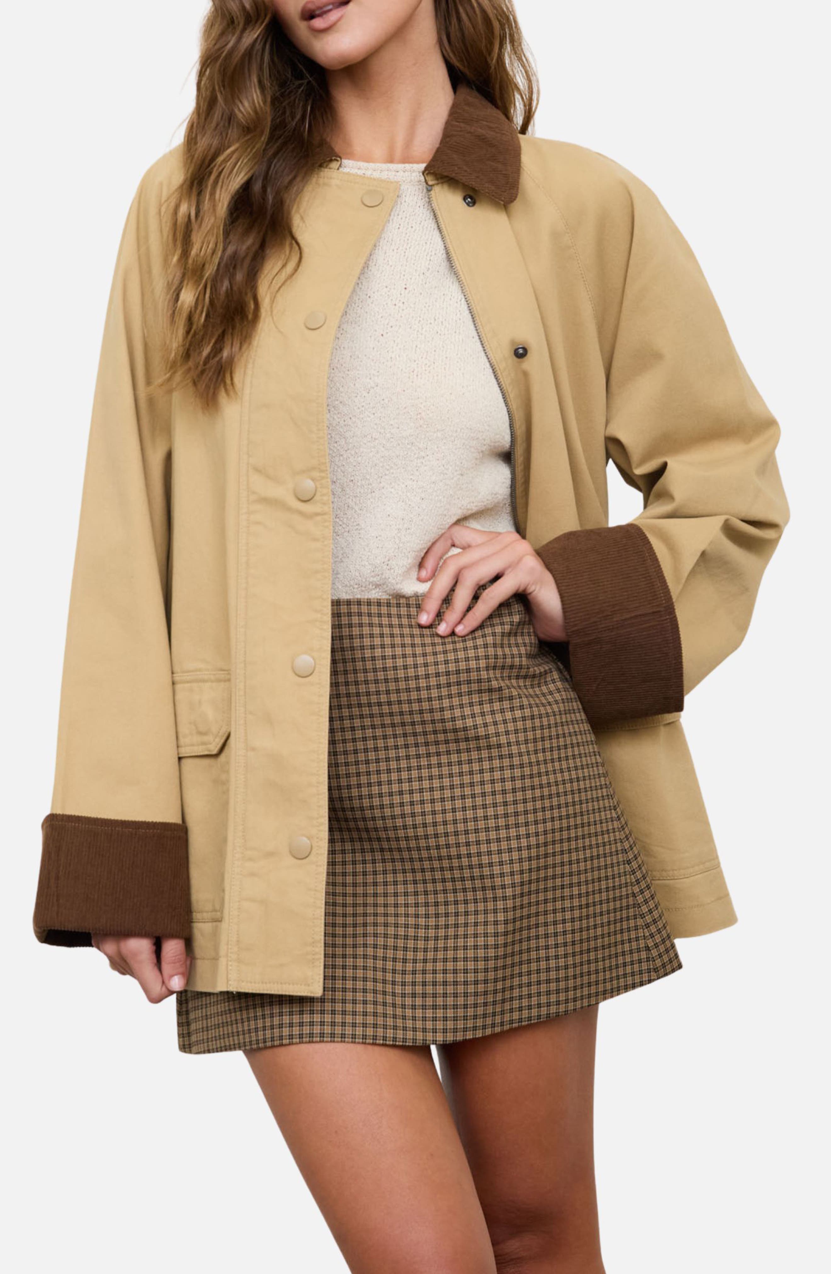 Contrast Collar Barn Jacket