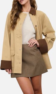 Blu Pepper Contrast Collar Barn Jacket
