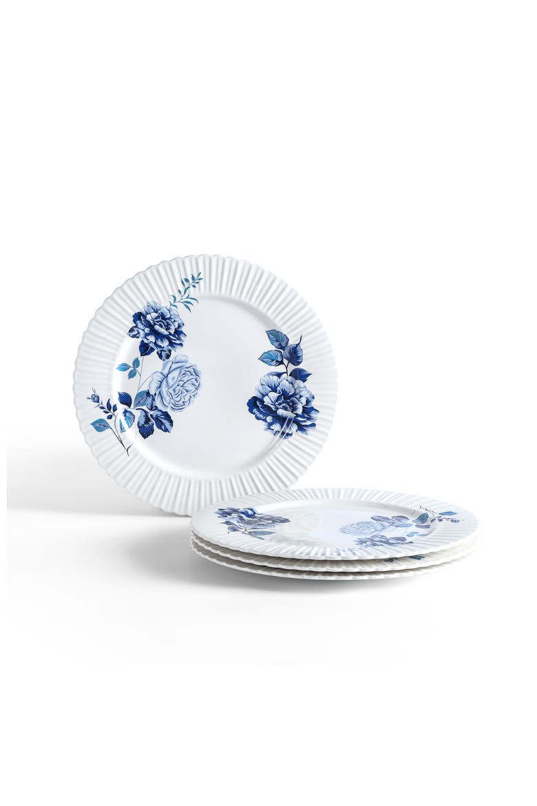 Fiore New Bone China Dinner Plate Set of 4, Main, color, Blue