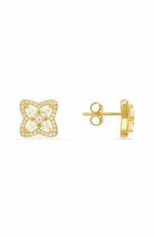 Queen Jewels Sterling Silver CZ Pavé Stud Earrings