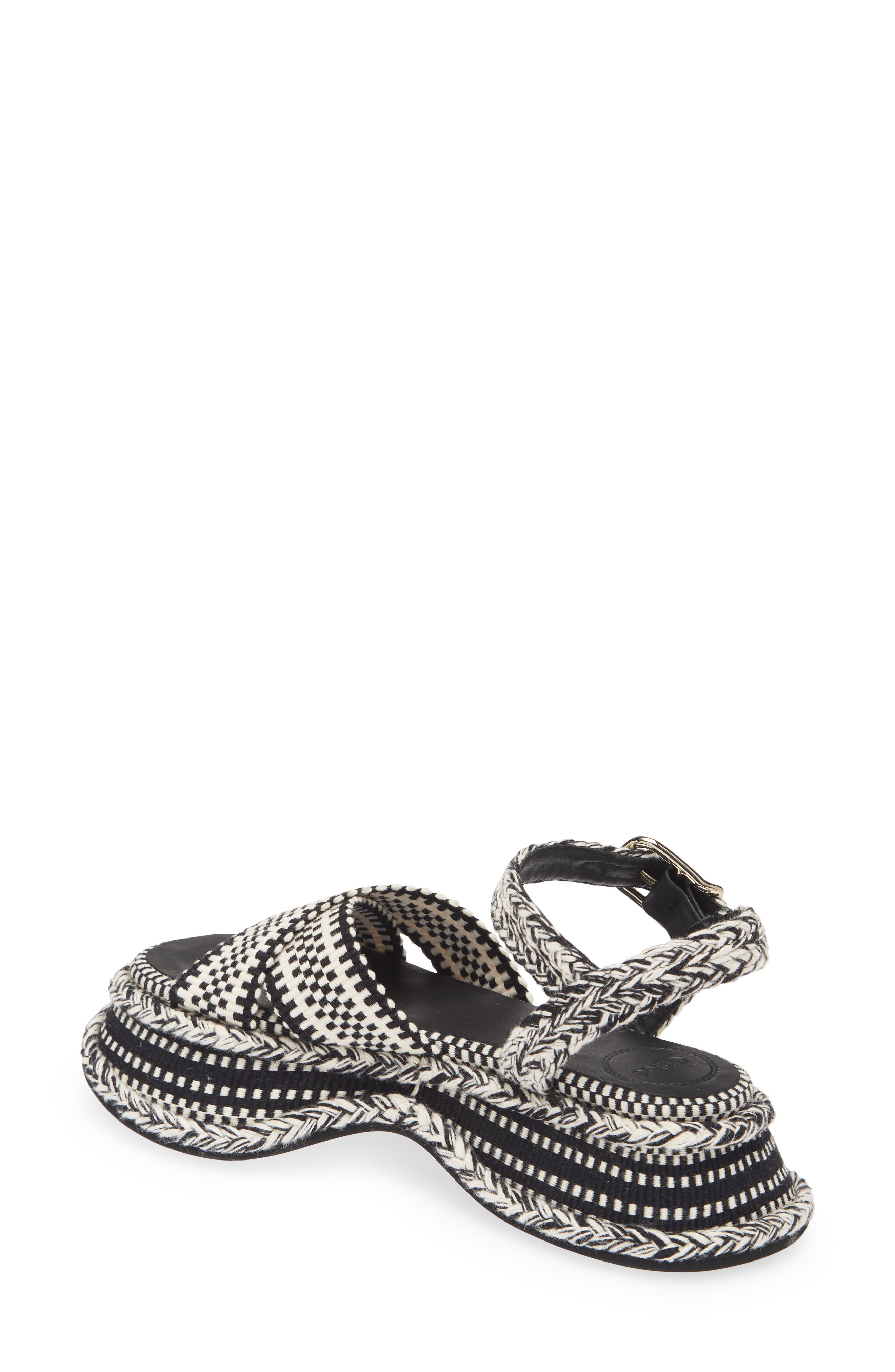 Chloé Meril Woven Platform Sandal, Alternate, color, White/ Black