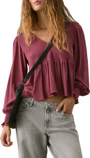 MANGO TEEN Smocked Flowy Top