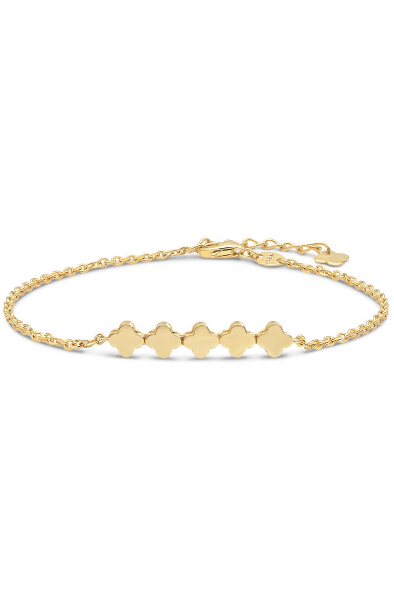 DEVATA Clover Chain Bracelet in 14K Gold, 5mm, Main, color, Yellow Gold