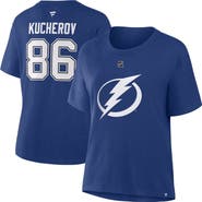 FANATICS Women's Fanatics Nikita Kucherov Blue Tampa Bay Lightning Authentic Stack Name & Number T-Shirt