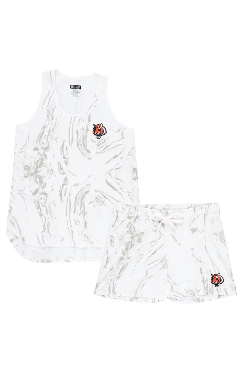 CONCEPTS SPORT Women's Concepts Sport White Cincinnati Bengals Plus Size Quartz Tank Top & Shorts Set, Main, color, 
