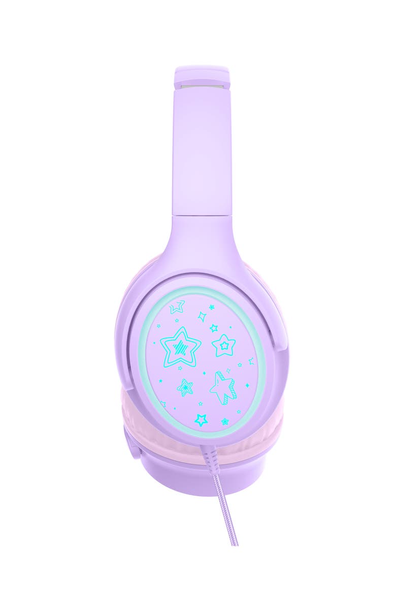 KidJamz KJ65U Safe Listening USB-C Over-Ear Headphones for Kids with LED Lights, Alternate, color, Lavender