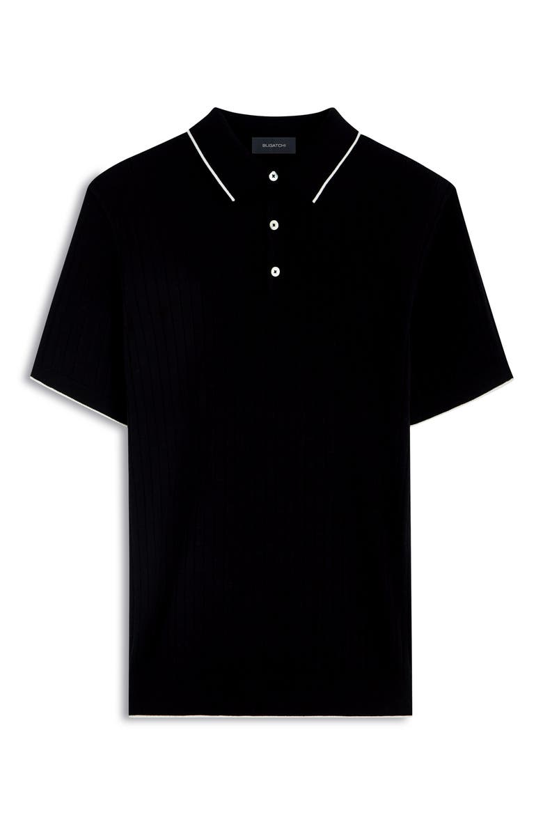 Ribbed Polo Sweater, Alternate, color, CAVIAR