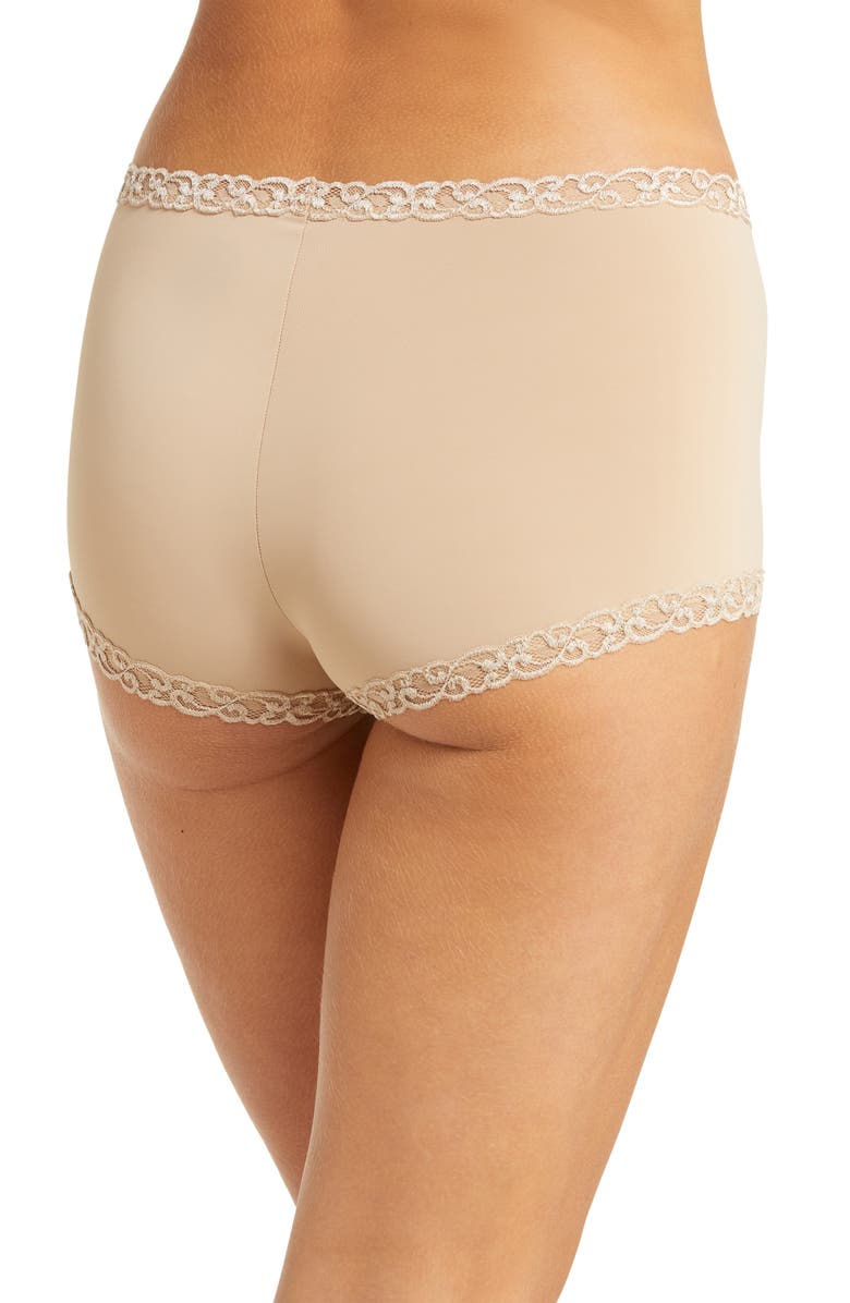 Natori Pure Luxe Boyshorts, Alternate, color, Cafe