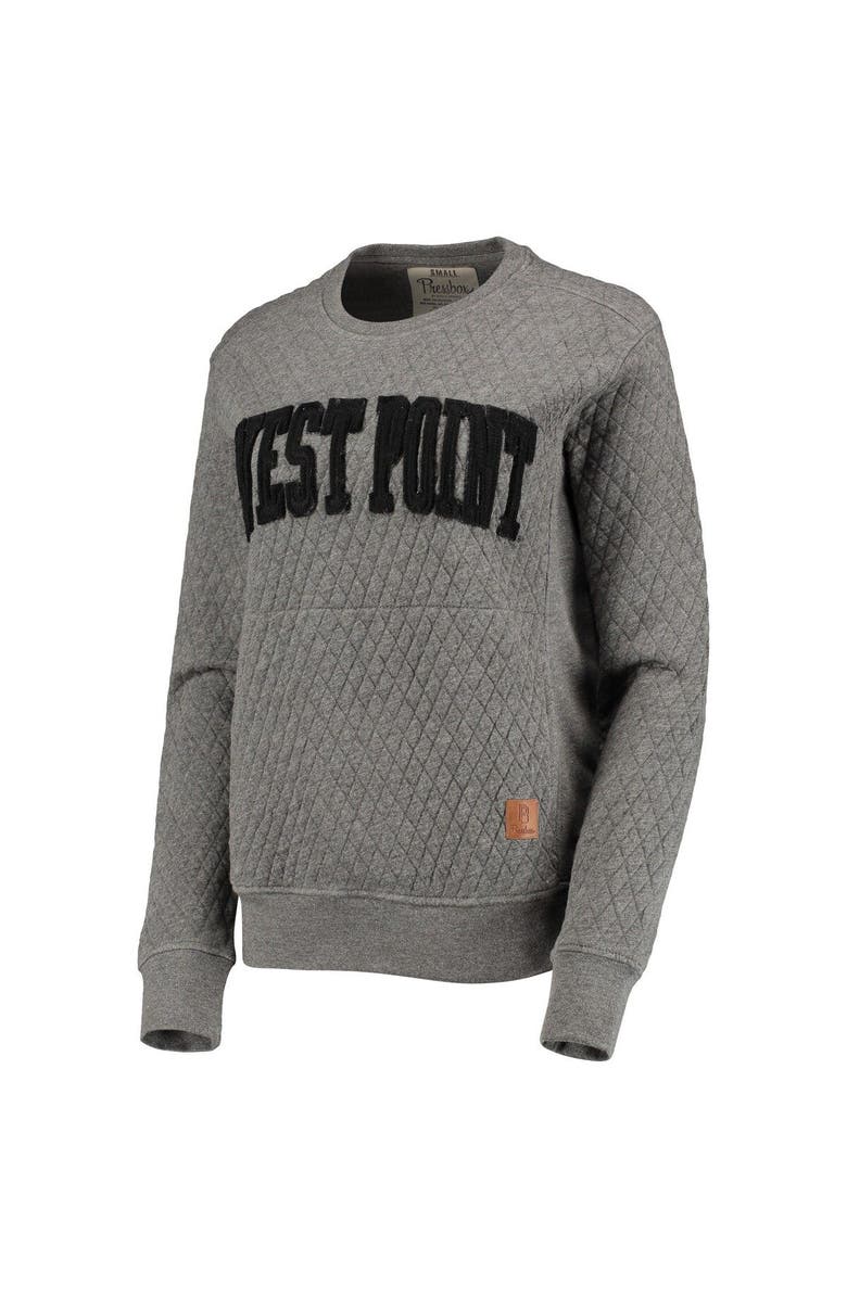 PRESSBOX Women's Pressbox Heather Charcoal Army Black Knights Moose Quilted Pullover Sweatshirt, Alternate, color, Heather Gray