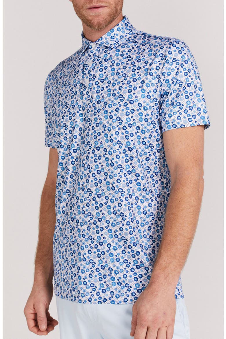 Beech Floral Performance Polo, Main, color, MAZARINE BLUE