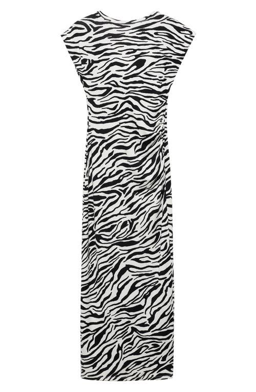 Mango Zebra Print Body-con Midi Dress