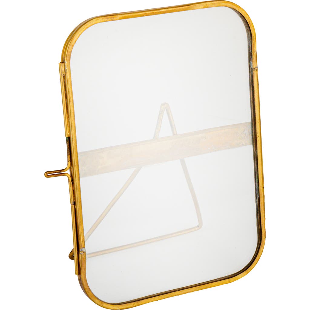 Storied Home Elegant Brass And Glass Rectangular Photo Frame, Brass Color In Gold