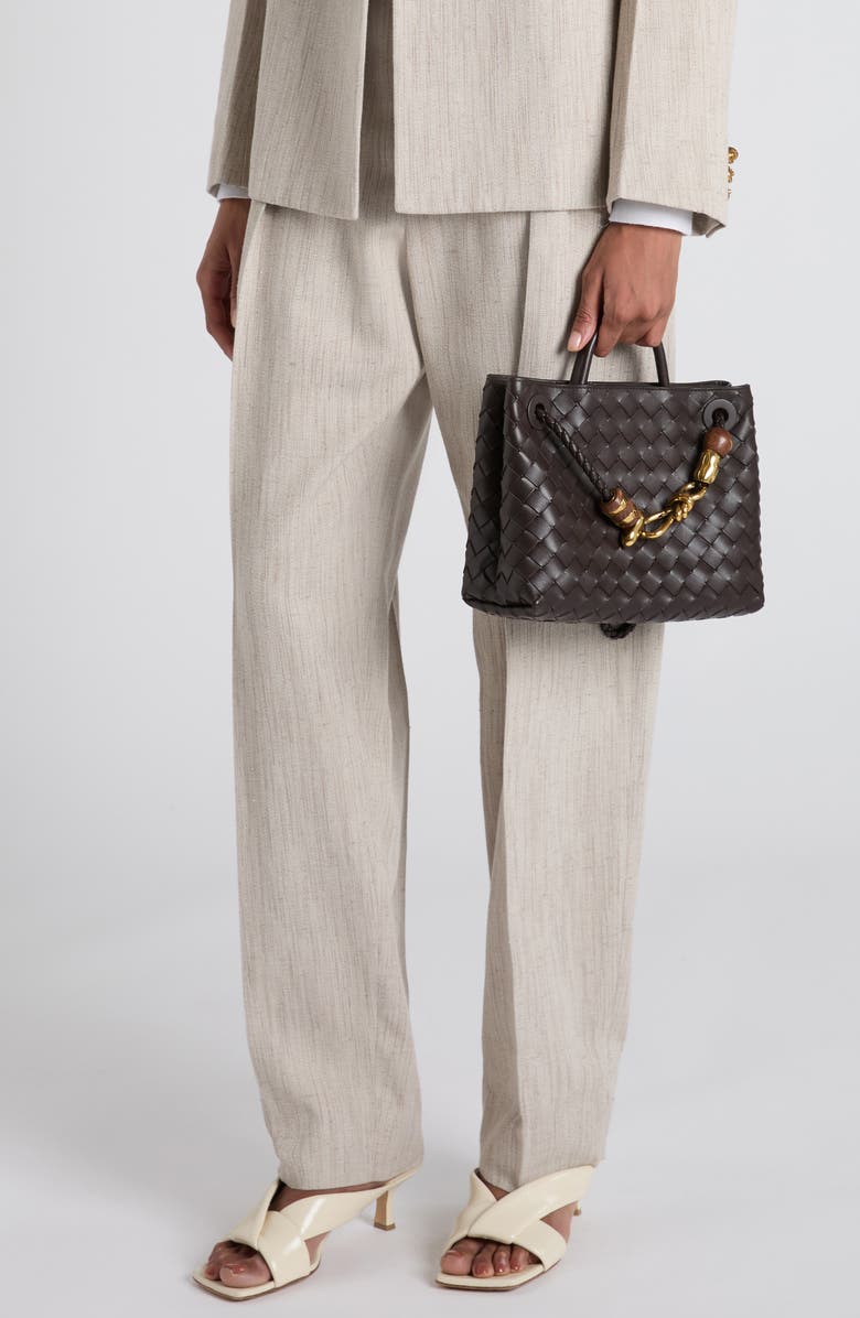 Bottega Veneta Small Andiamo Bead Intrecciato Leather Top Handle Bag, Alternate, color,