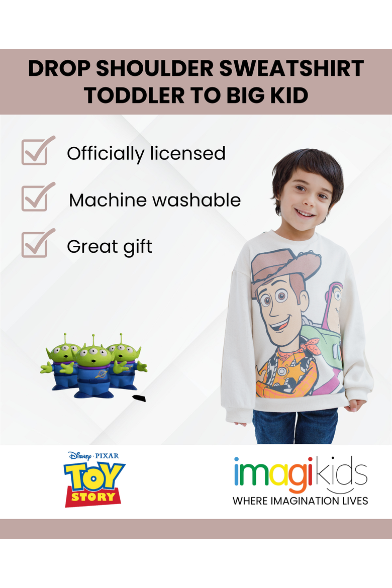 Toy Story Fleece Sweatshirt, Alternate, color, Woody Buzz Cream