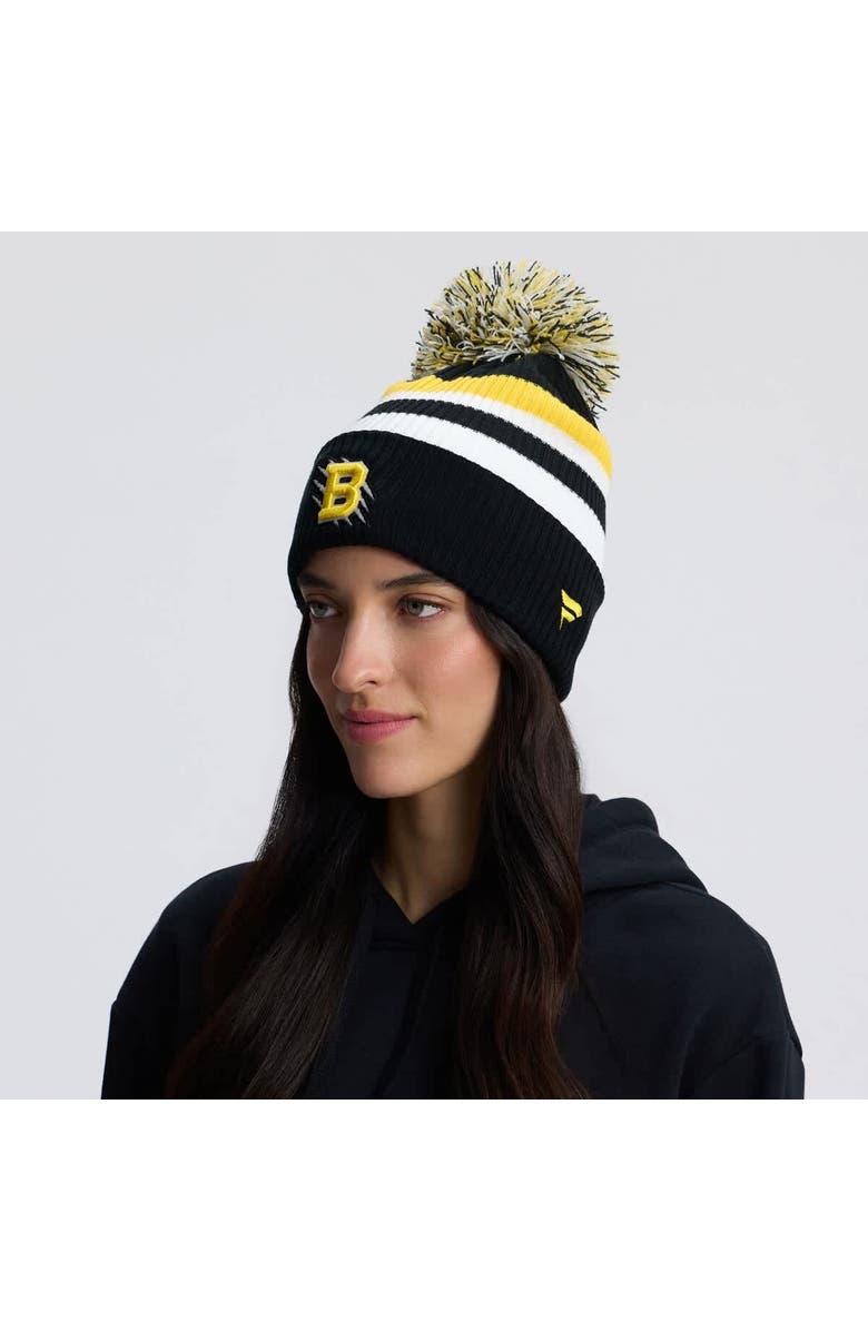 FANATICS Women's Fanatics  Black Boston Bruins 2026 NHL Stadium Series Cuffed Knit Hat with Jumbo Pom, Main, color, 