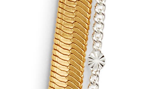Nordstrom Demi Fine Layered Snake Necklace In 14k Goldterling Plated