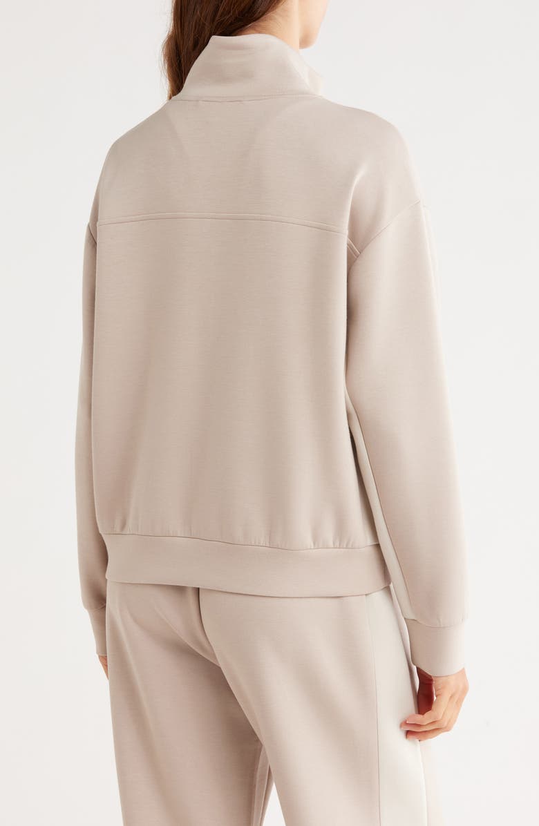 Z by Zella Whisper Knit Colorblock Track Jacket, Alternate, color, Tan Thread- Grey Moonbeam