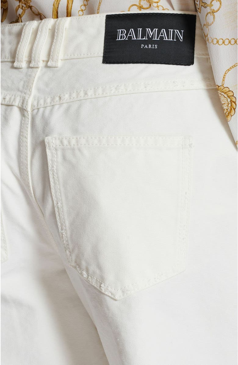 Balmain Plain Denim Straight-Fit Jeans, Alternate, color, White