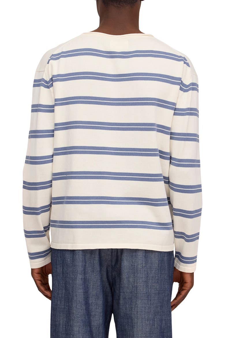 Sailor Crew Striped Organic Cotton Sweater, Alternate, color, IVORY