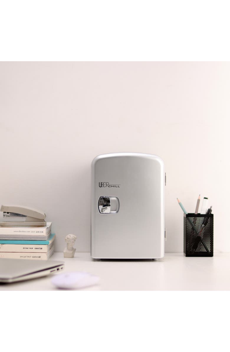 UBER APPLIANCE 6-Can Mini Fridge - Silver-Tone, Alternate, color, Silver