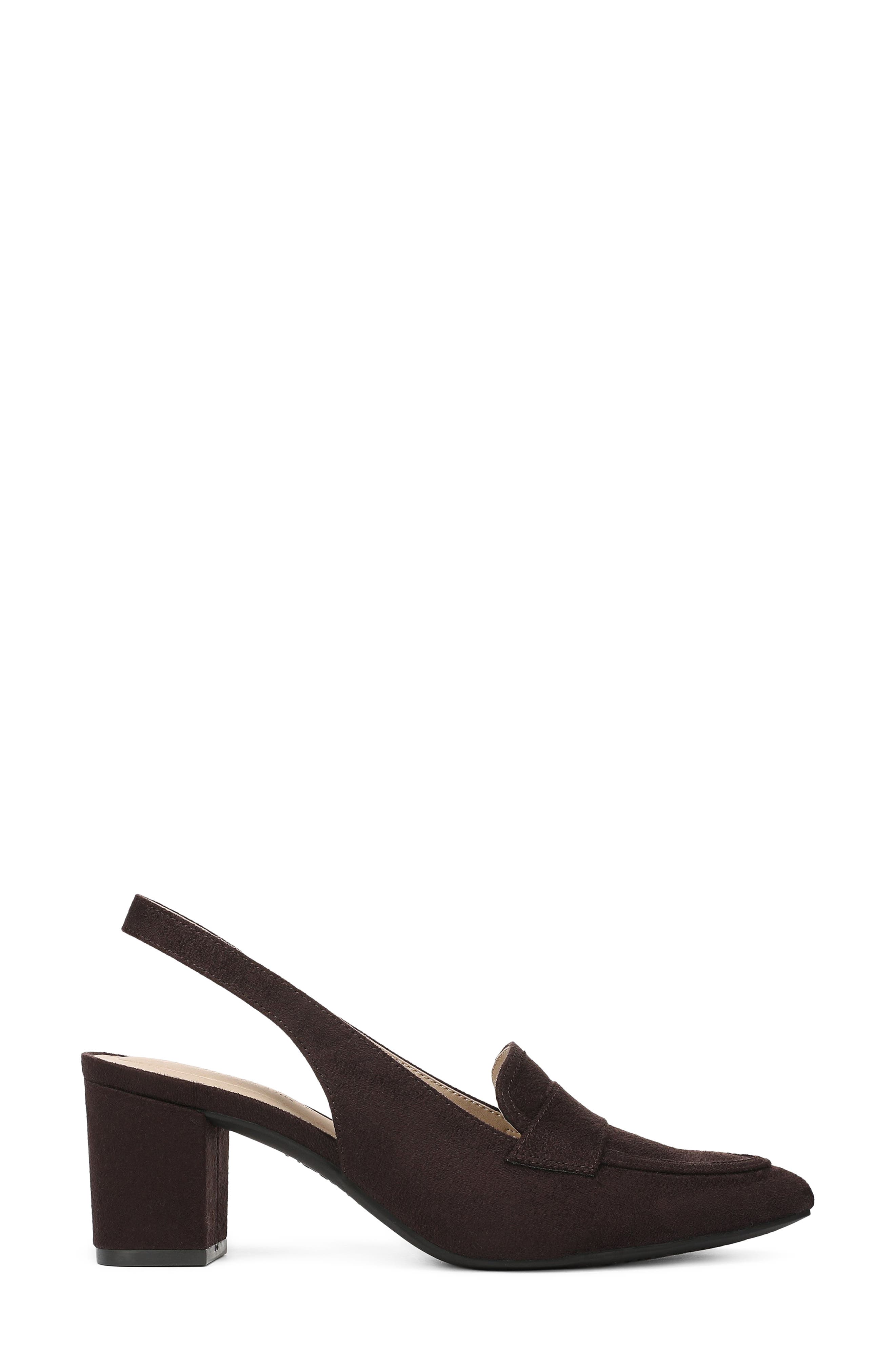 Angel Slingback Pointed Toe Loafer Pump, Alternate, color, DARK CHOCOLATE