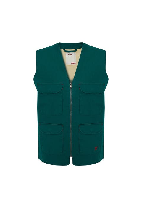 Cotton Woven Track Vest Men