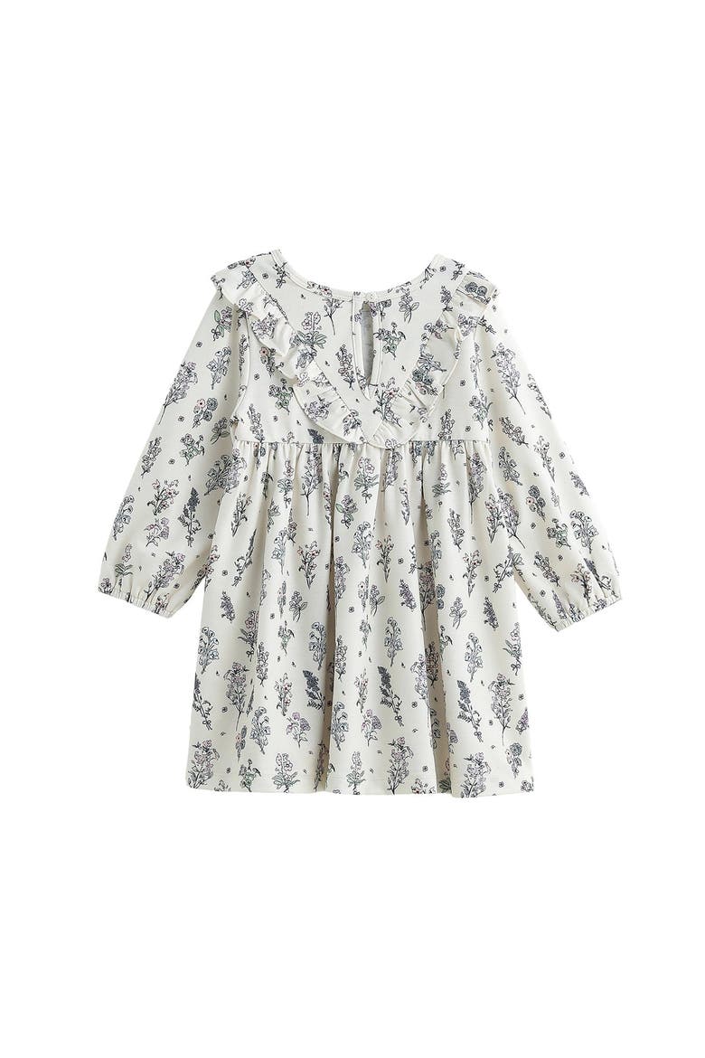 Gracie Long Sleeve Floral Ruffle Yoke A Line Dress, Alternate, color, Purple