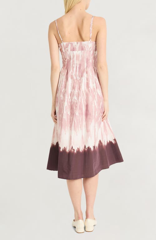 Luxely Pleated Cotton Blend Poplin Dress In Cream/adobe Rose