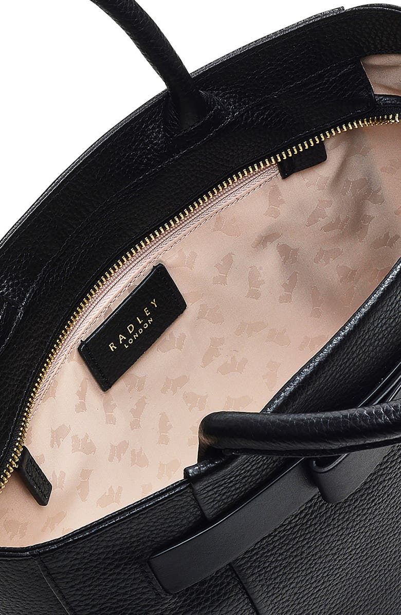 Radley Islington Way Medium Leather Tote Bag, Alternate, color, Black