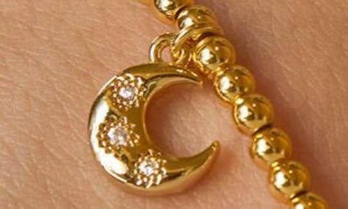 Estella Bartlett Sienna Moon Beaded Stretch Bracelet In Gold