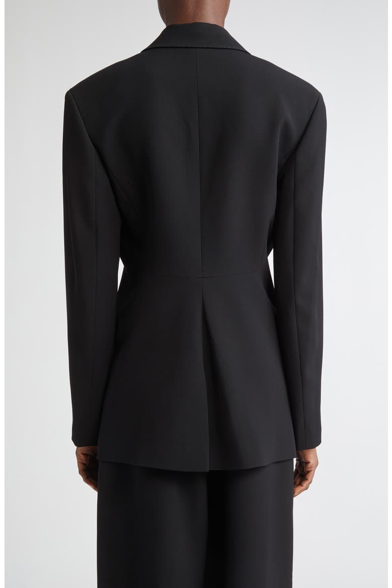 Structured Shoulder Fitted Responsible Finesse Crepe Blazer, Alternate, color, BLACK
