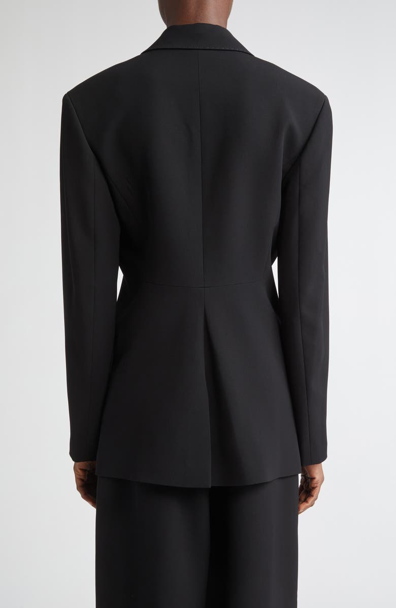 Lafayette 148 New York Structured Shoulder Fitted Responsible Finesse Crepe Blazer, Alternate, color, Black