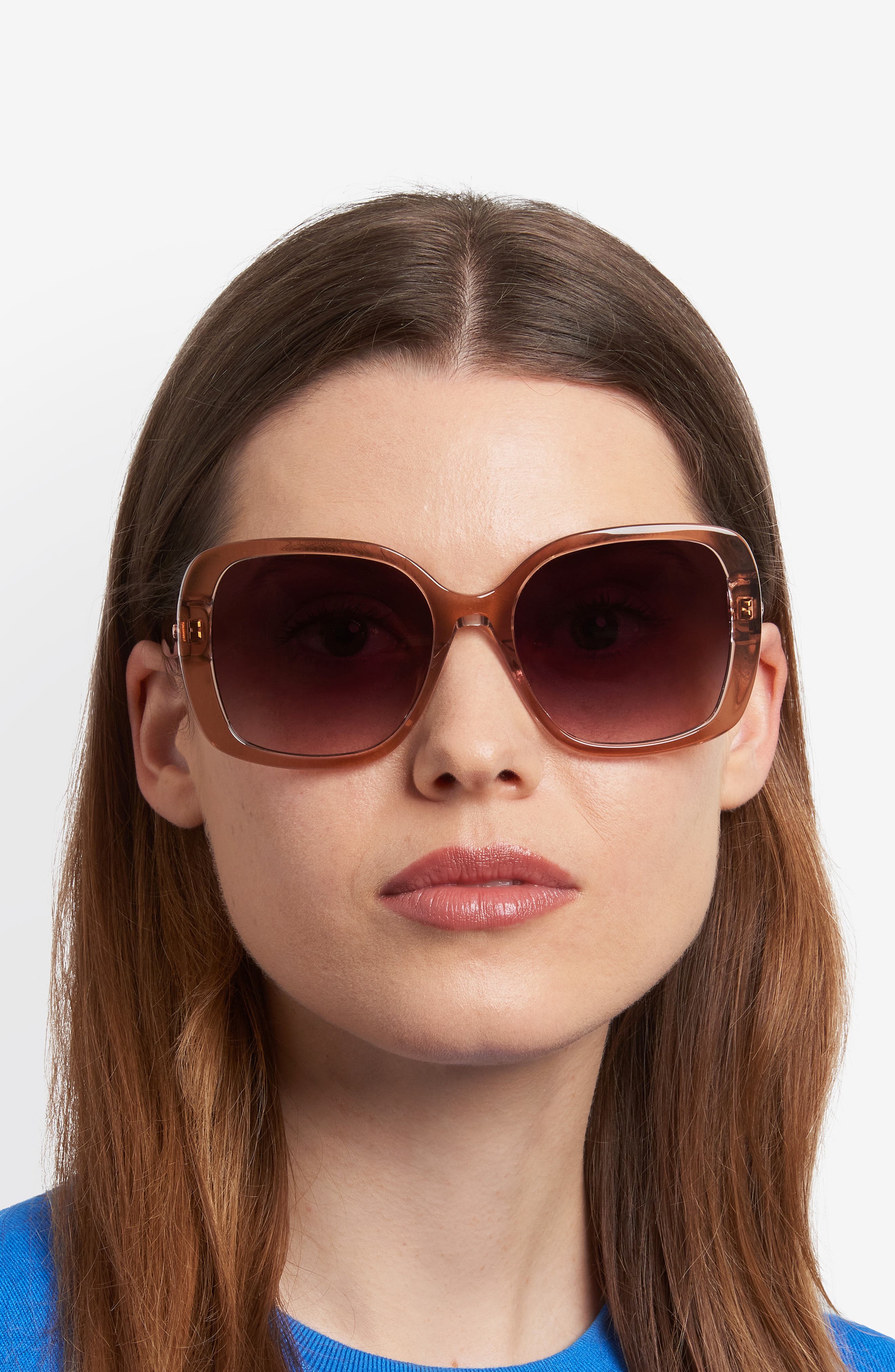 Kate Spade New York 57mm Yaelfs Oversize Sunglasses in Brown NEW DAESHA/S main image 3
