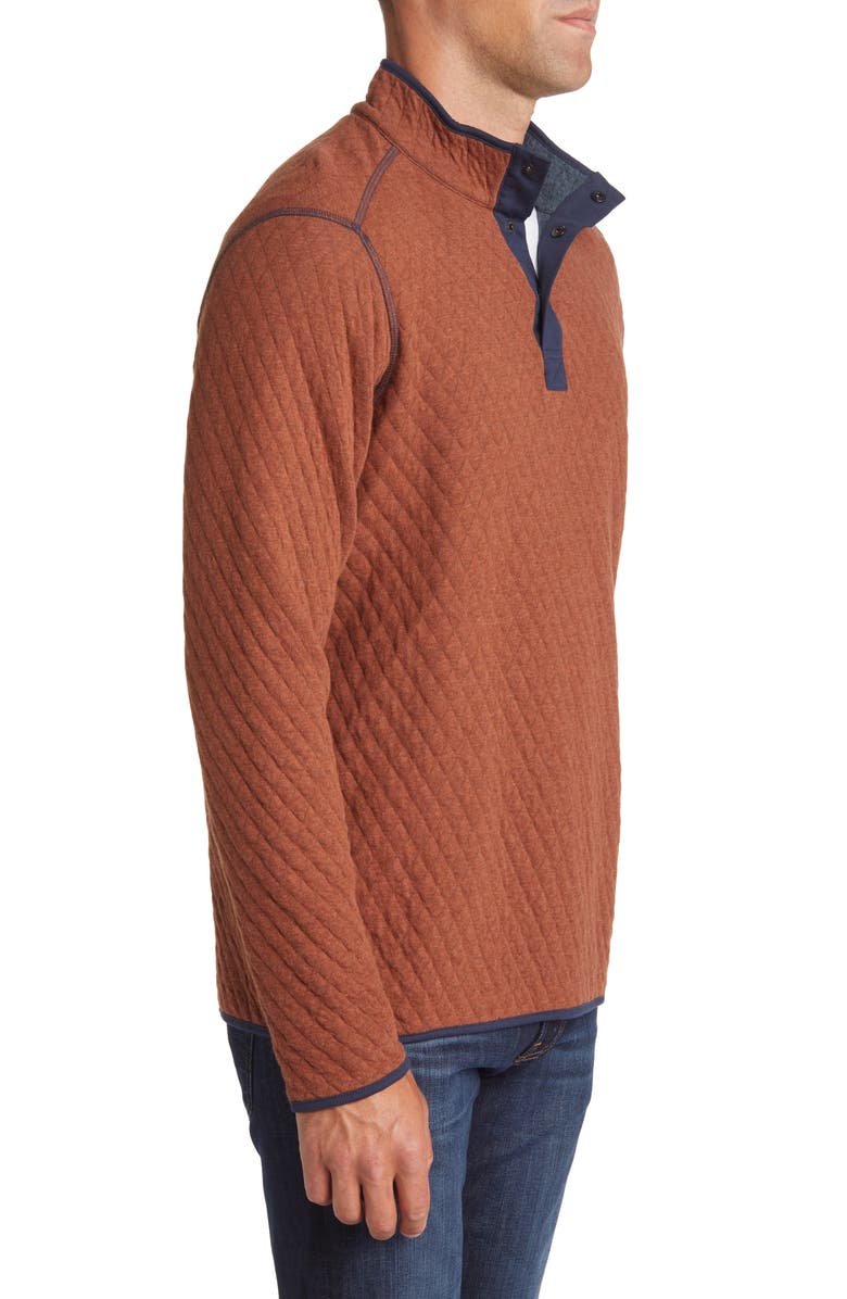 Johnston & Murphy Men's Reversible Quilted Quarter Snap Pullover, Alternate, color, 