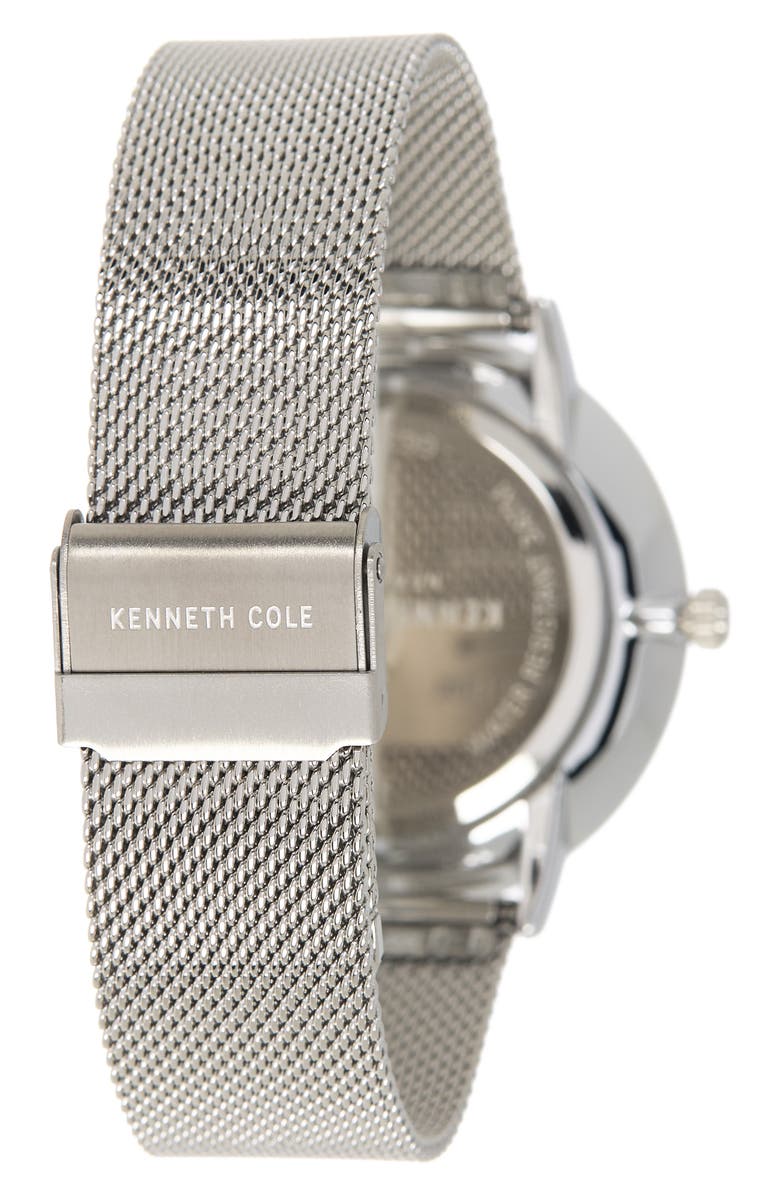 Kenneth Cole New York KENNETH COLE Men's 3-Hand Diamond Mesh Strap Watch, 45mm, Alternate, color, Silver