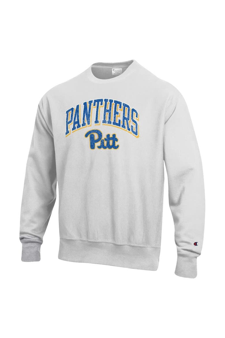 Men's Champion Gray Pitt Panthers Arch Over Logo Reverse Weave Pullover Sweatshirt, Alternate, color, Gray