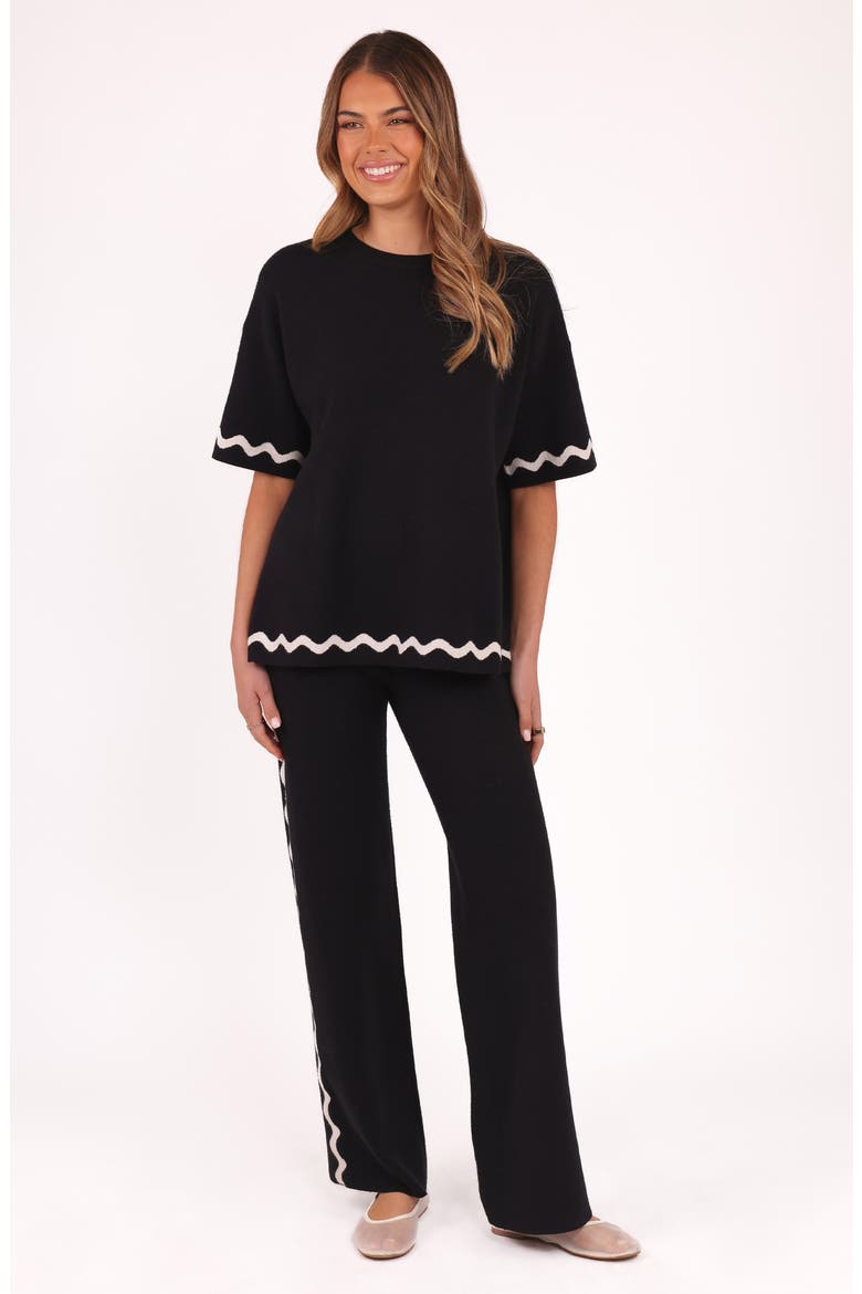 Vespa Scallop Sweater, Alternate, color, BLACK WHITE