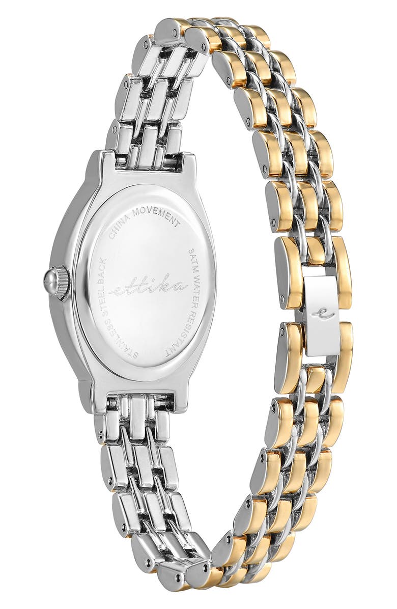 Ettika Classic Oval Dial Two-Tone Bracelet Watch, Alternate, color, Bone And Mixed Metal
