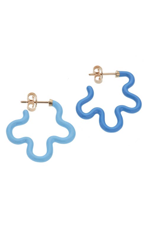 Bea Bongiasca Flower Power Two-tone Hoop Earrings In Blue