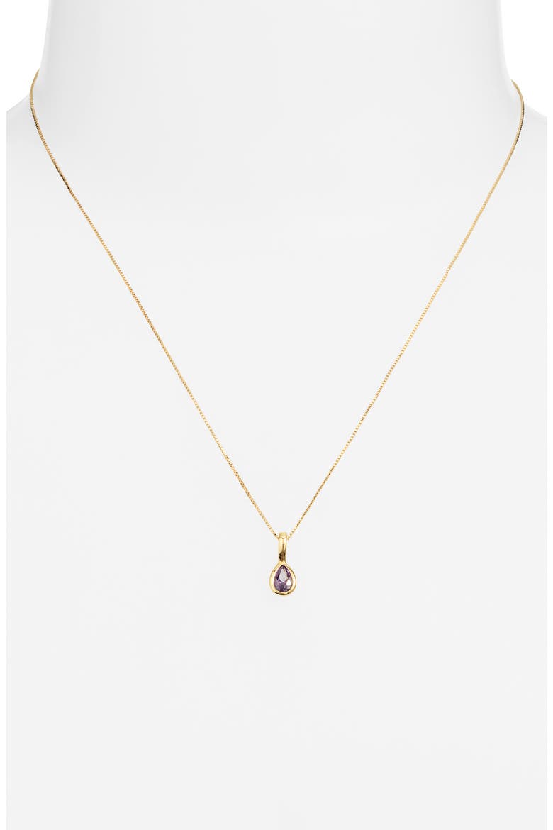 Teardrop Birthstone Pendant Necklace, Alternate, color, GOLD / FEBRUARY