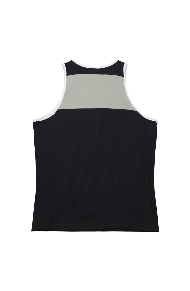 Mitchell & Ness Men's Mitchell & Ness Black/Silver Las Vegas Raiders Heritage Colorblock Tank Top, Alternate, color,
