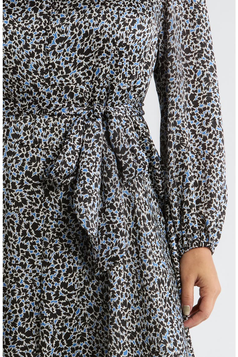 Floral Tie Waist Maxi Dress, Alternate, color, CLASSIC BLUE