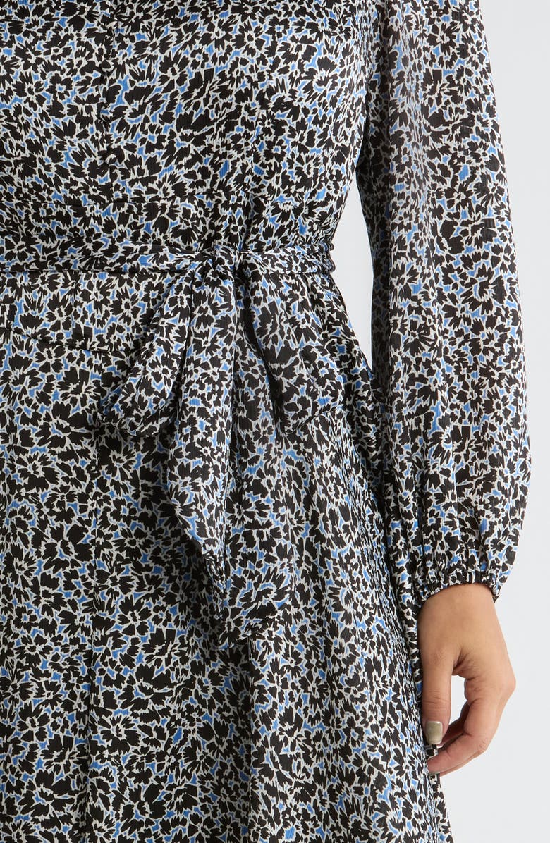 Vince Camuto Floral Tie Waist Maxi Dress, Alternate, color, Classic Blue