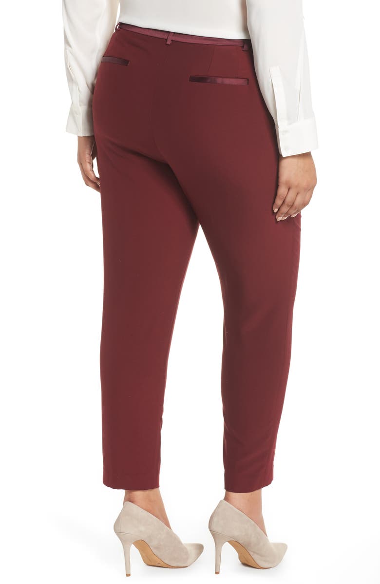 Sejour Satin Trim Ankle Pants, Alternate, color, 