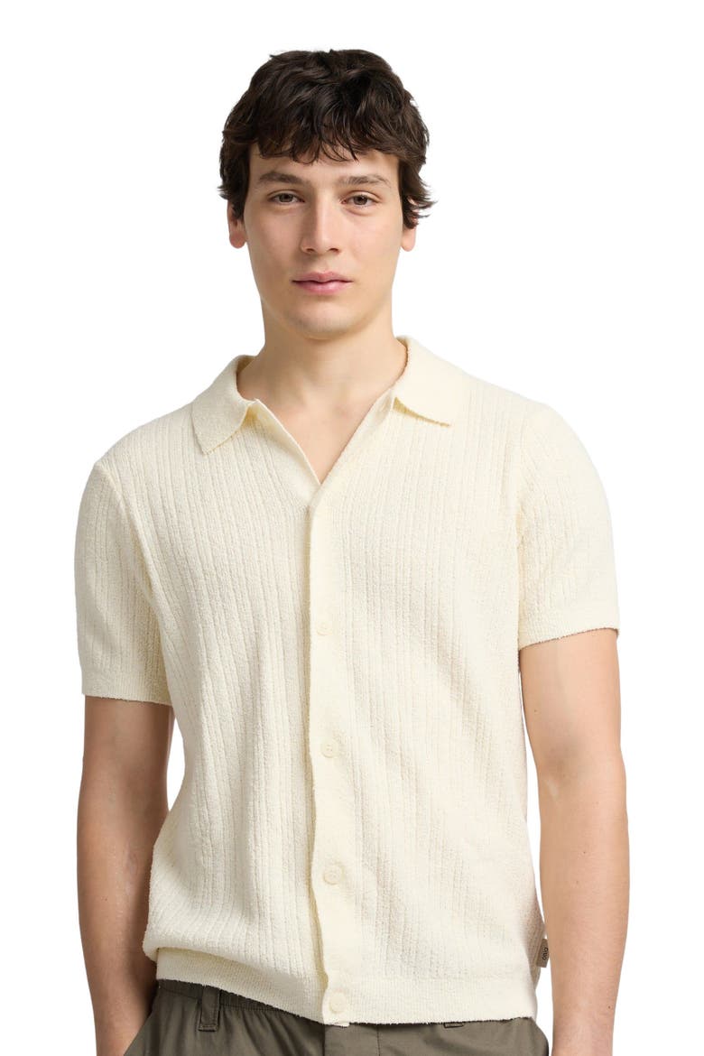 Boucle Rib Button Up Shirt, Alternate, color, Cream