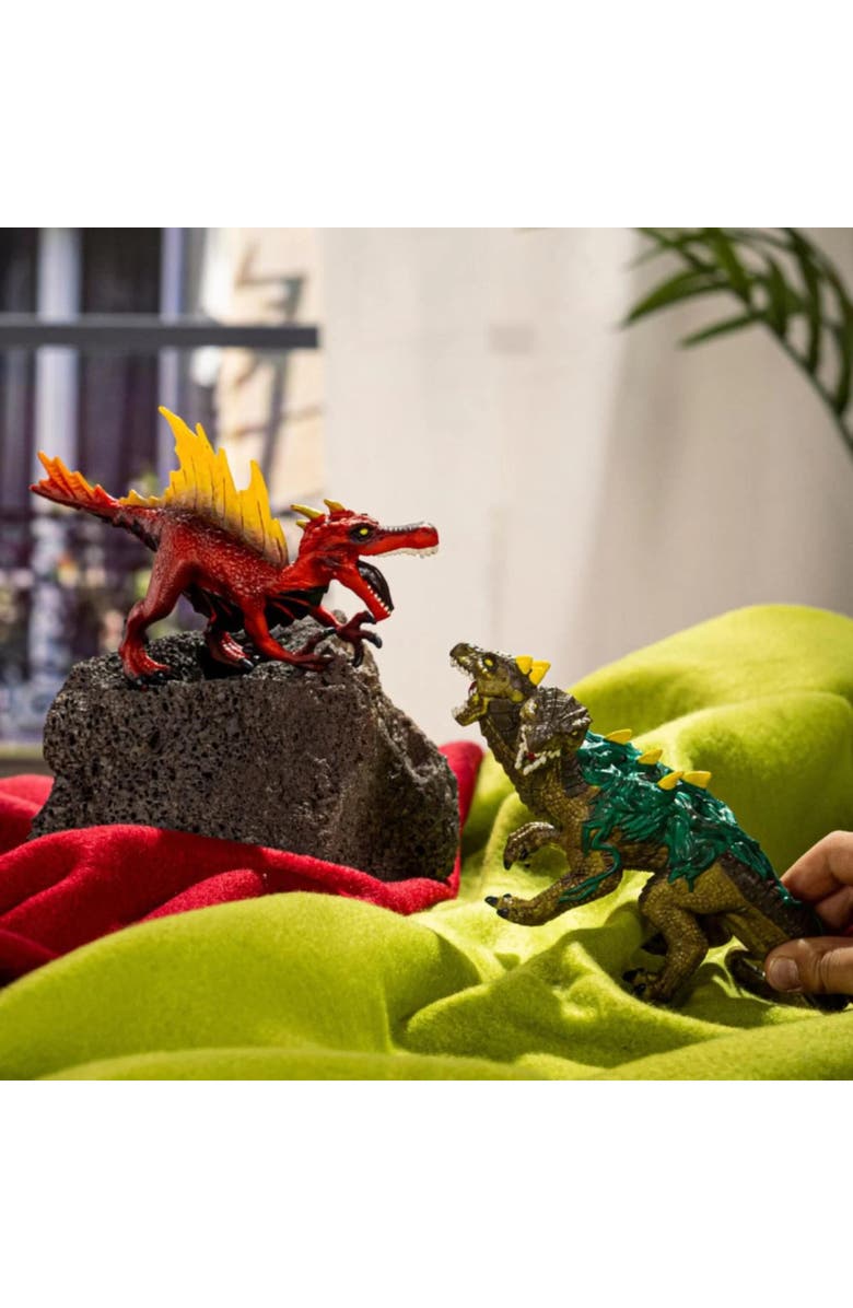 Schleich Eldrador Creatures, Fire Dinosaur vs Jungle Lizard, 2 Figurines, 6+, Alternate, color, Multicolored
