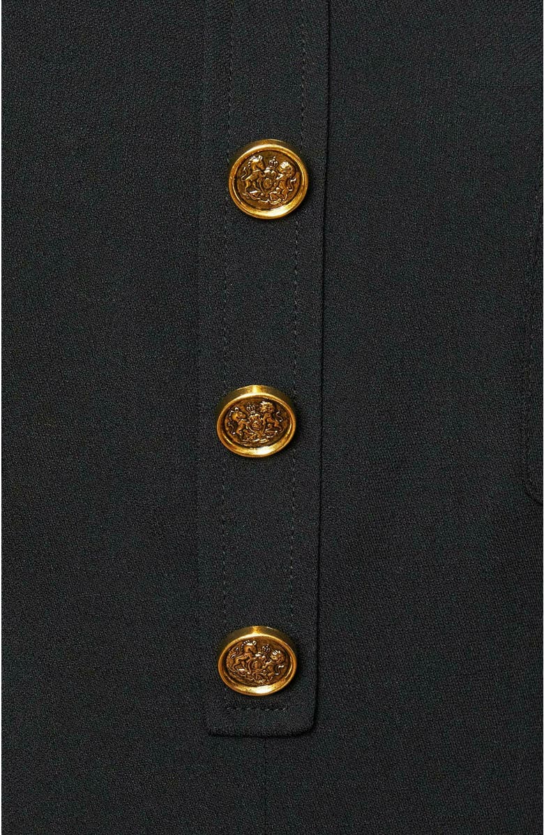 Santorelli Fanny A-Line Sleeveless Dress in Luxury Wool Crepe, Alternate, color, Black